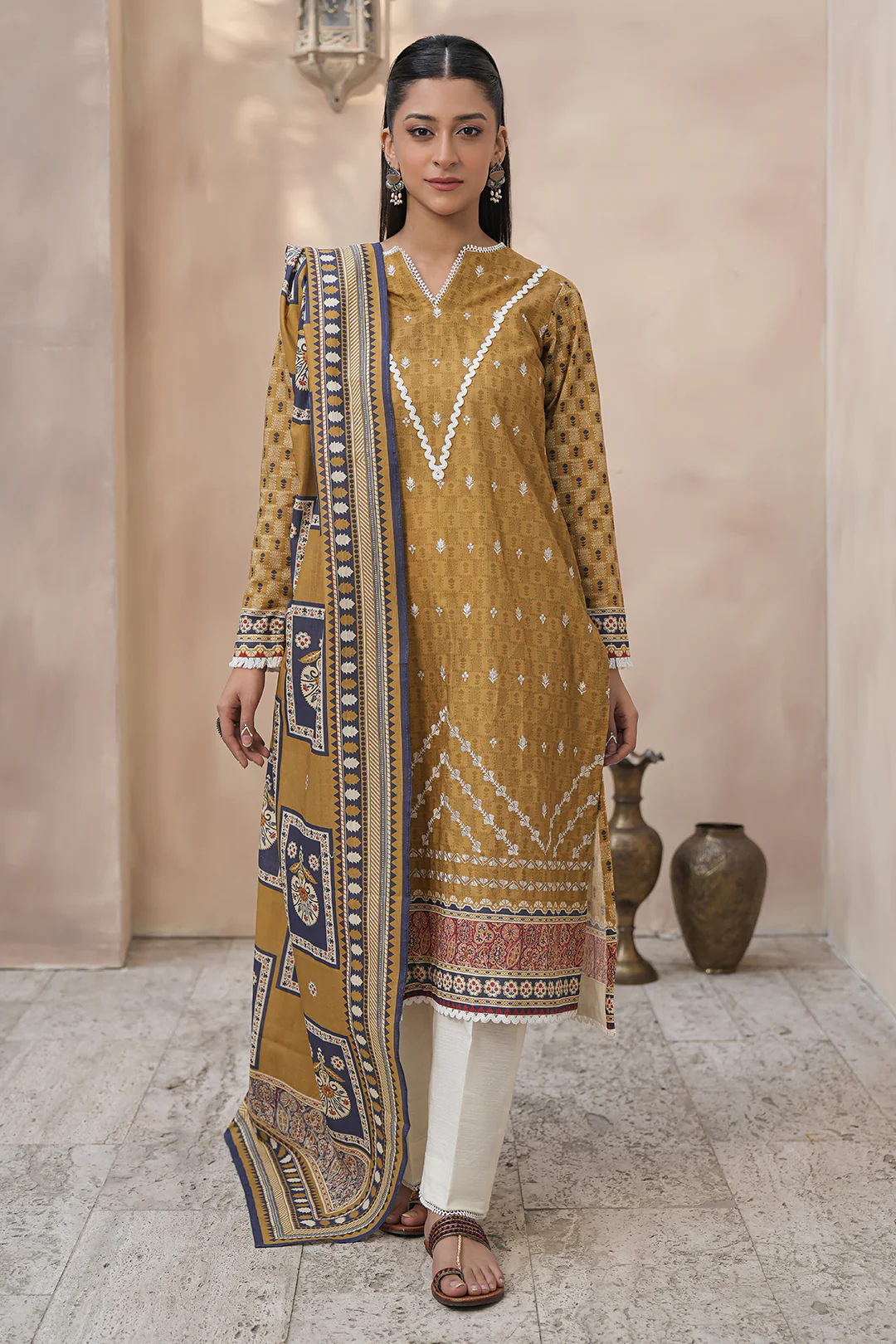 Embroidered Shirt Dupatta - 0352 - Image 2