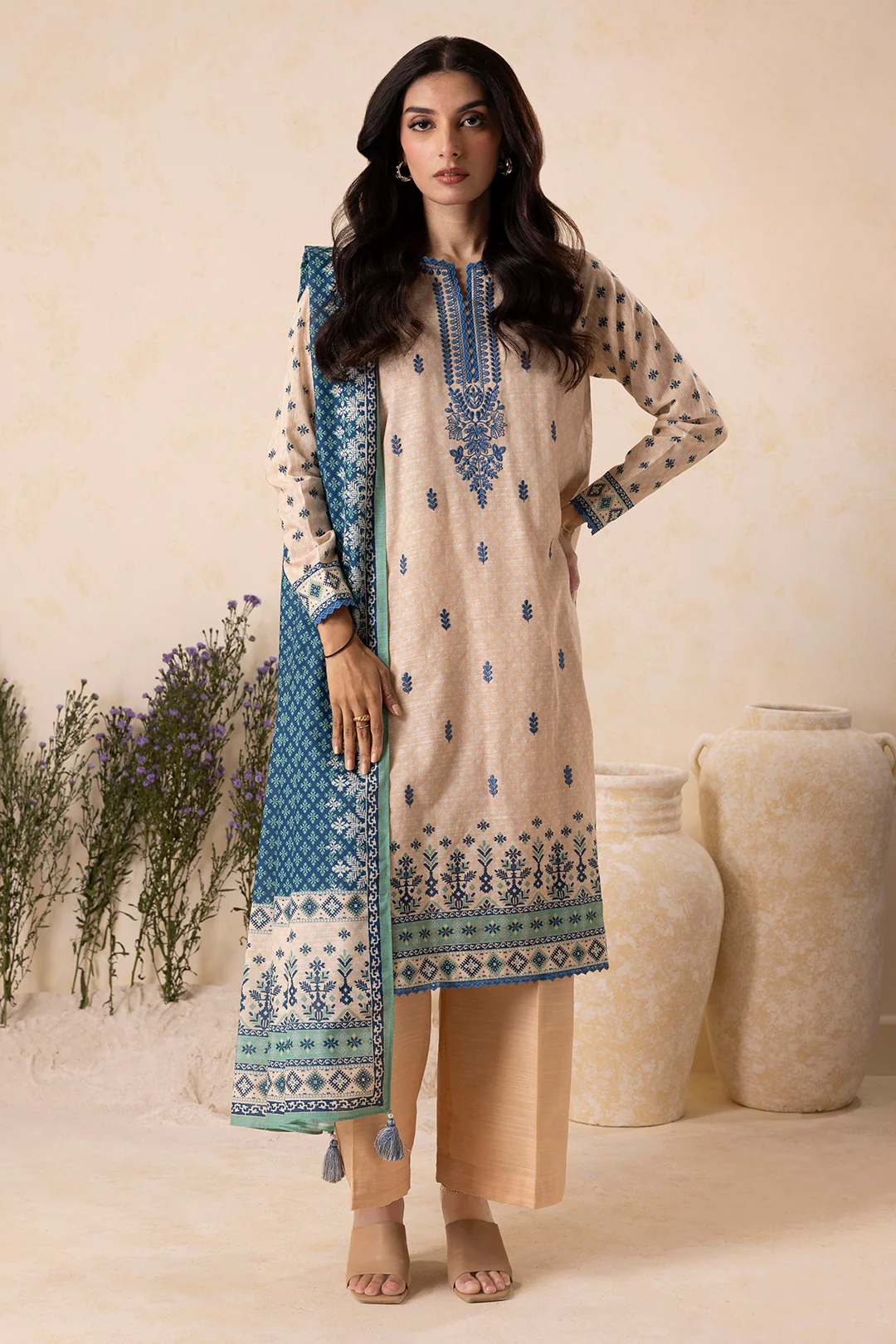 Embroidered Shirt Dupatta - 0129 - Image 4