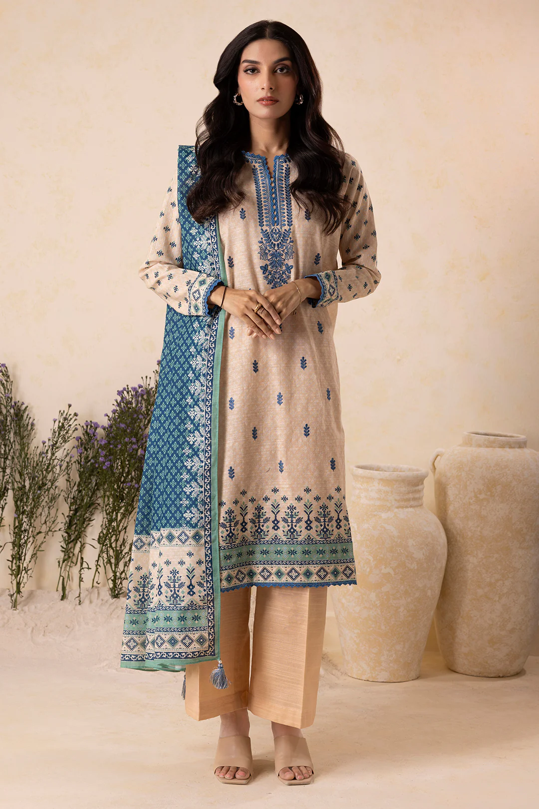 Embroidered Shirt Dupatta - 0129 - Image 5