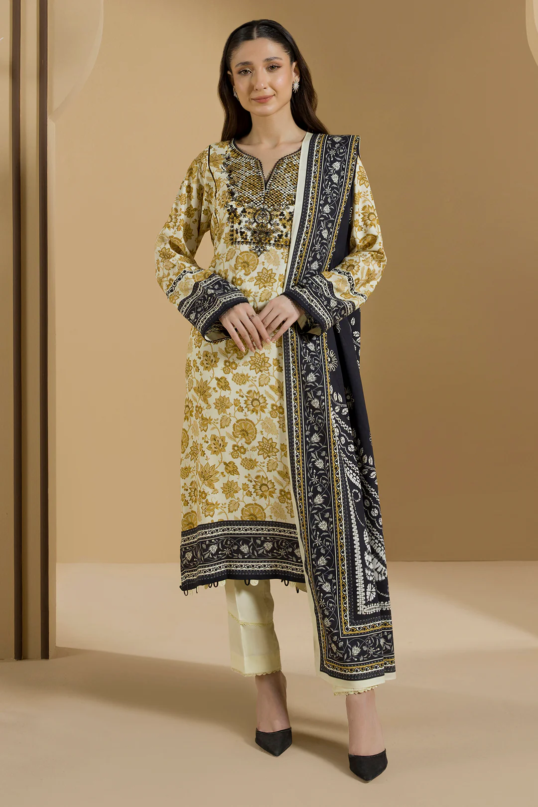 Embroidered Shirt Shalwar Dupatta - 0255 - Image 2