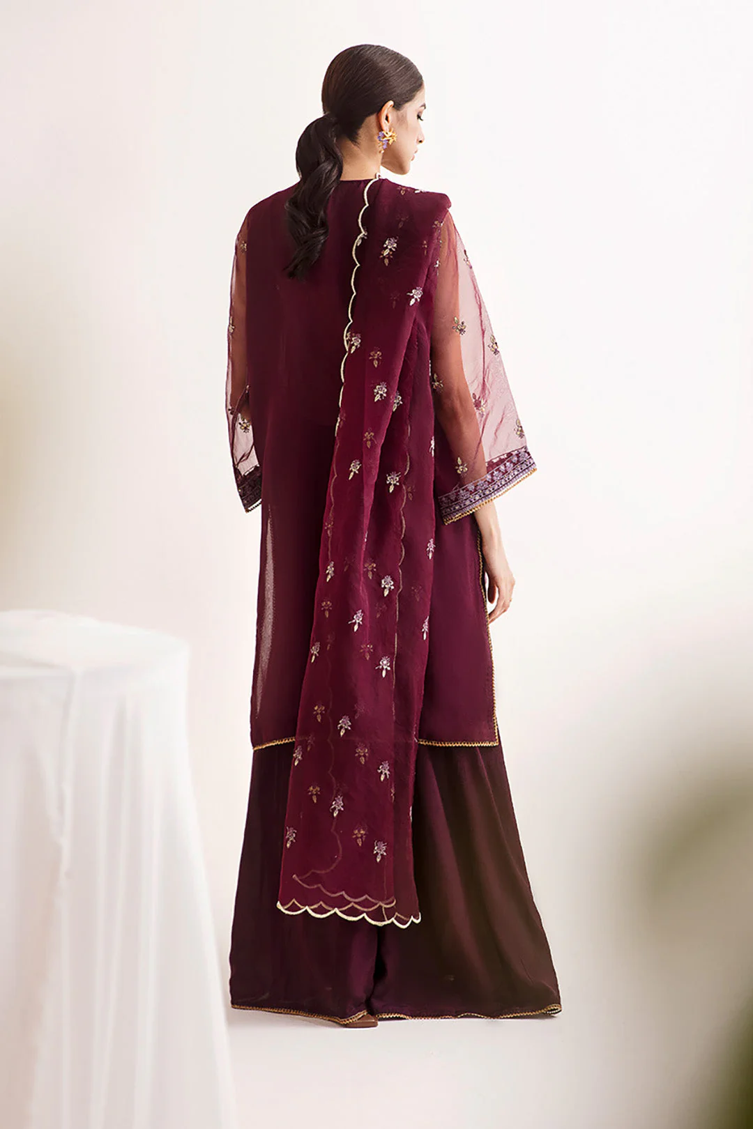 Embroidered Shirt Shalwar Dupatta - 0298 - Image 6
