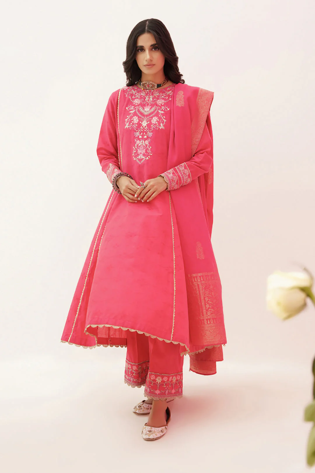 Embroidered Shirt Shalwar Dupatta - 0351 - Image 2