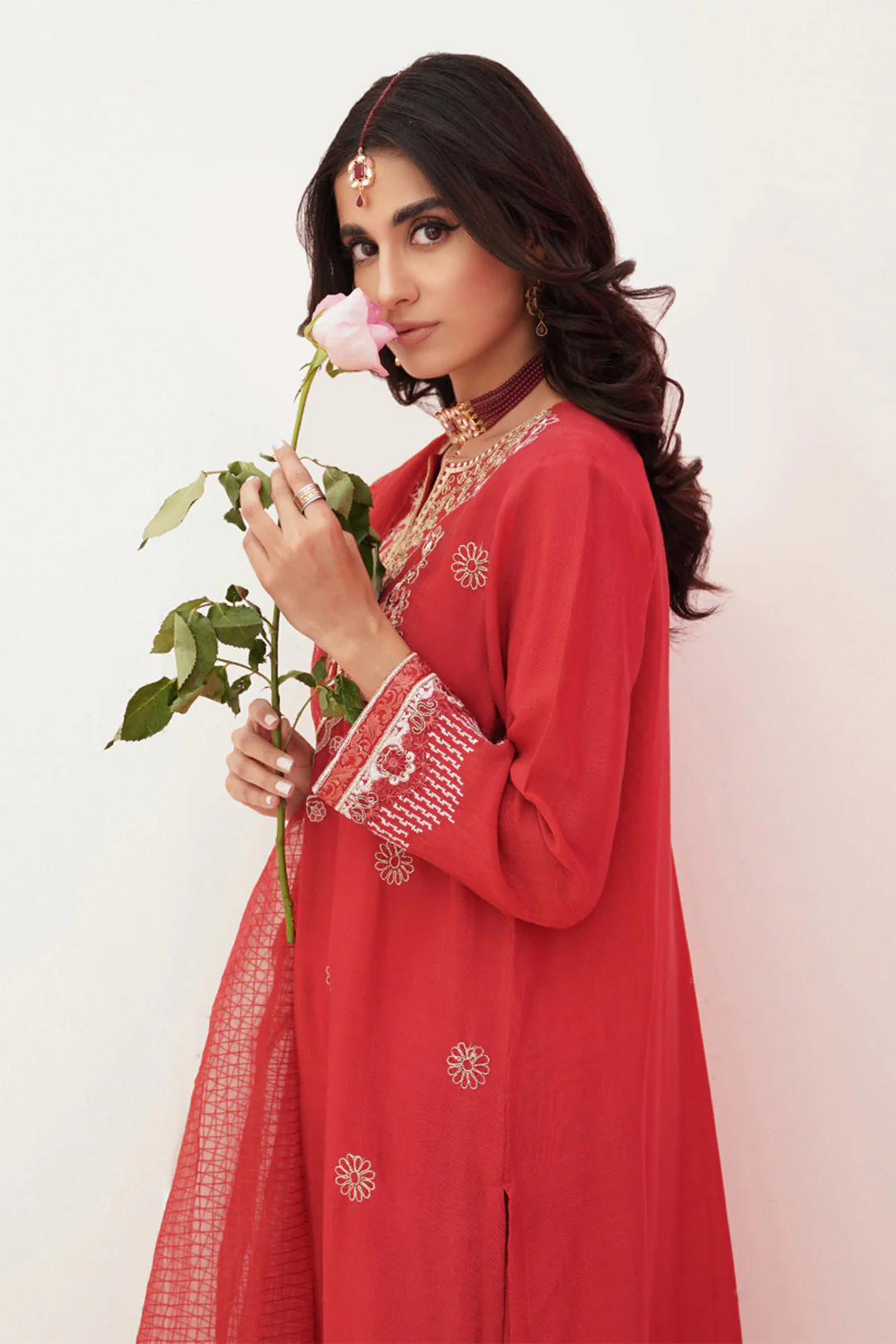 Embroidered Shirt Shalwar Dupatta - 0358 - Image 3