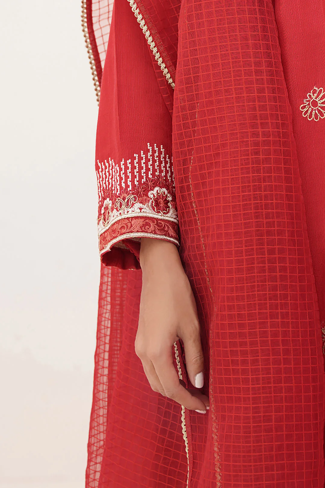 Embroidered Shirt Shalwar Dupatta - 0358 - Image 4