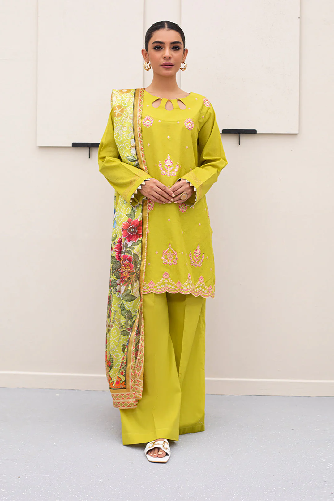 Embroidered Shirt Shalwar Dupatta - 0434 - Image 2