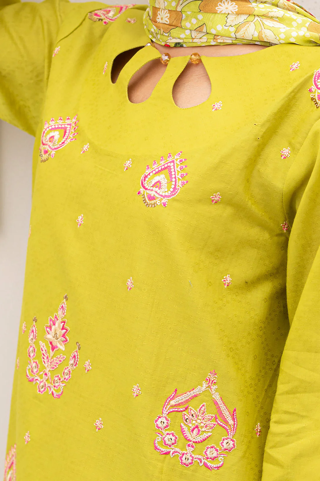 Embroidered Shirt Shalwar Dupatta - 0434 - Image 4