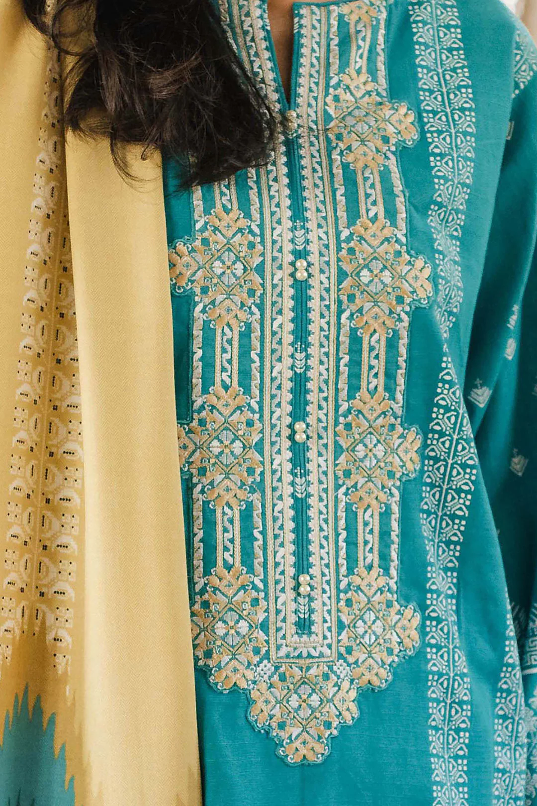 Embroidered Shirt Shalwar Dupatta - 0085 - Image 4