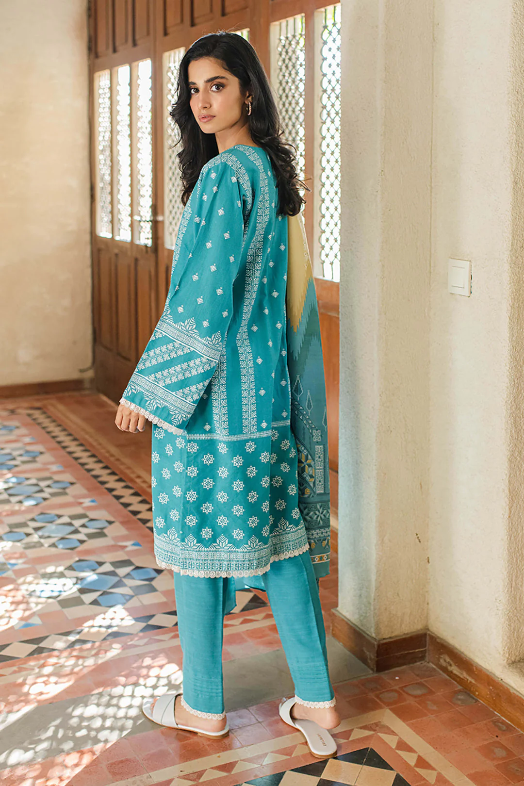 Embroidered Shirt Shalwar Dupatta - 0085 - Image 5
