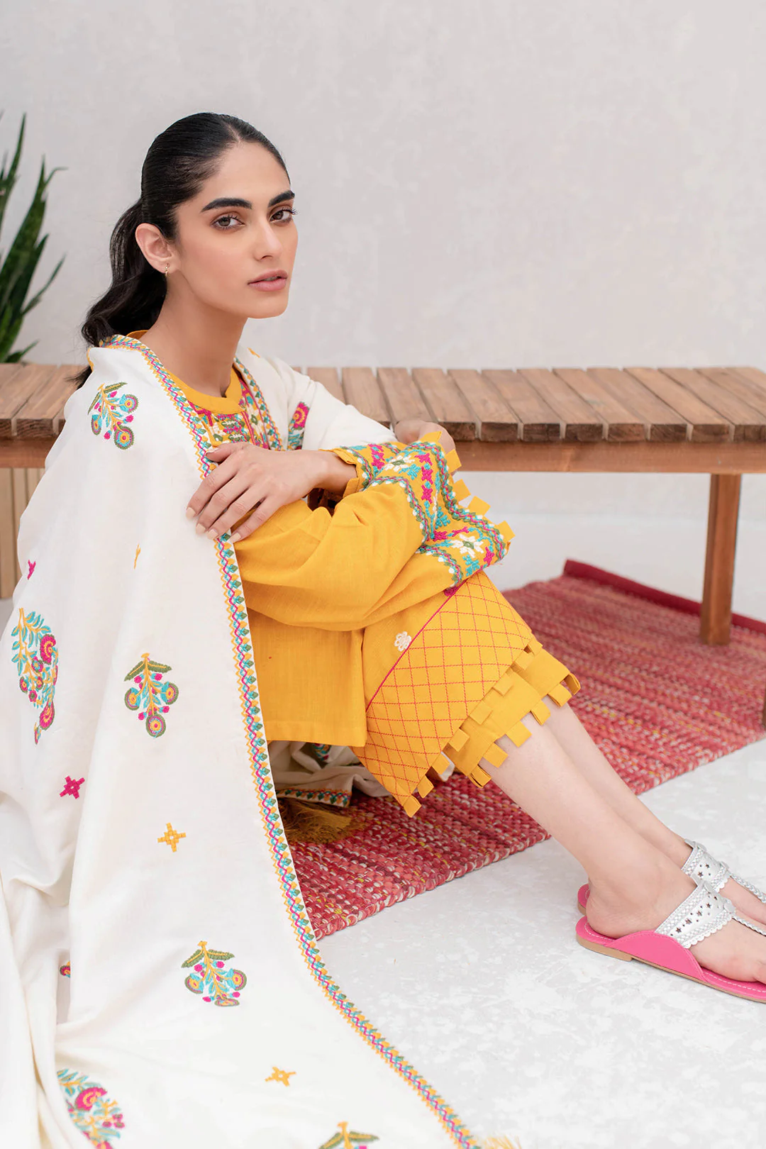 Embroidered Shirt Shalwar Dupatta - 0088 - Image 5