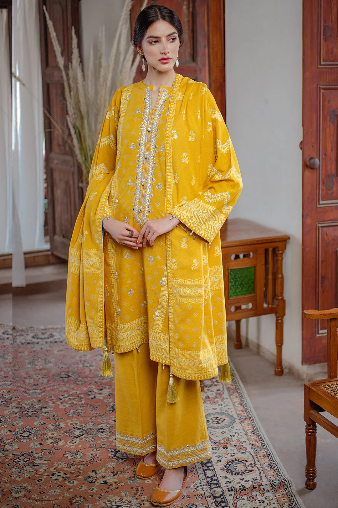 Embroidered Shirt Shalwar Dupatta - 0093 - Image 3