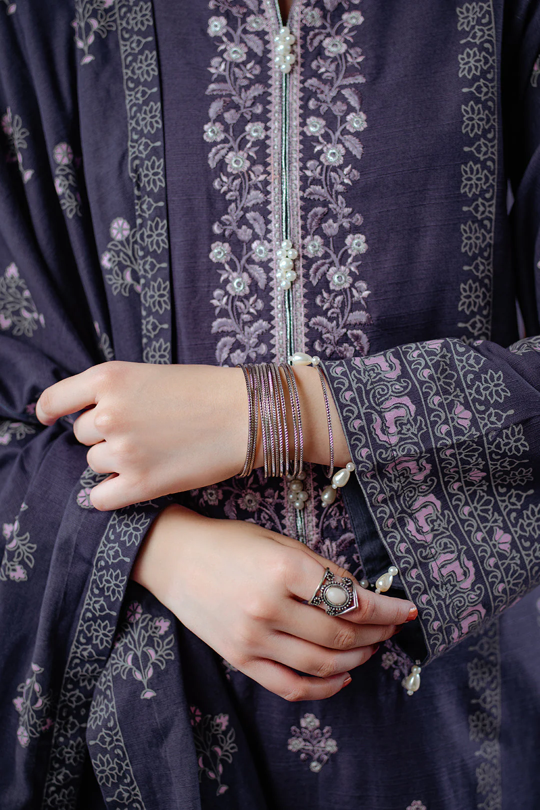 Embroidered Shirt Shalwar Dupatta - 0095 - Image 5