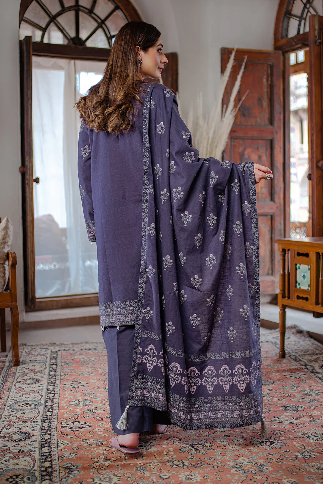 Embroidered Shirt Shalwar Dupatta - 0095 - Image 6