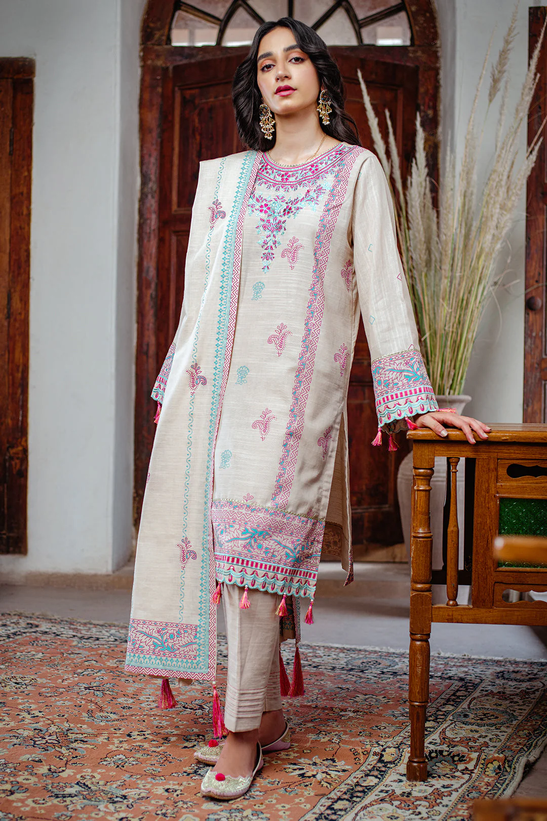 Embroidered Shirt Shalwar Dupatta - 0097 - Image 3