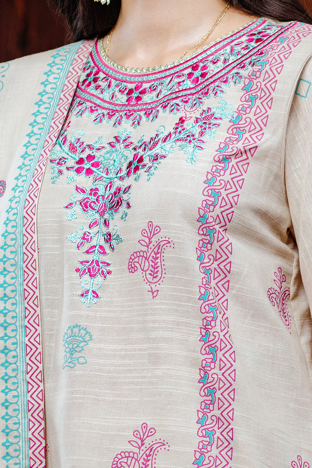 Embroidered Shirt Shalwar Dupatta - 0097 - Image 4