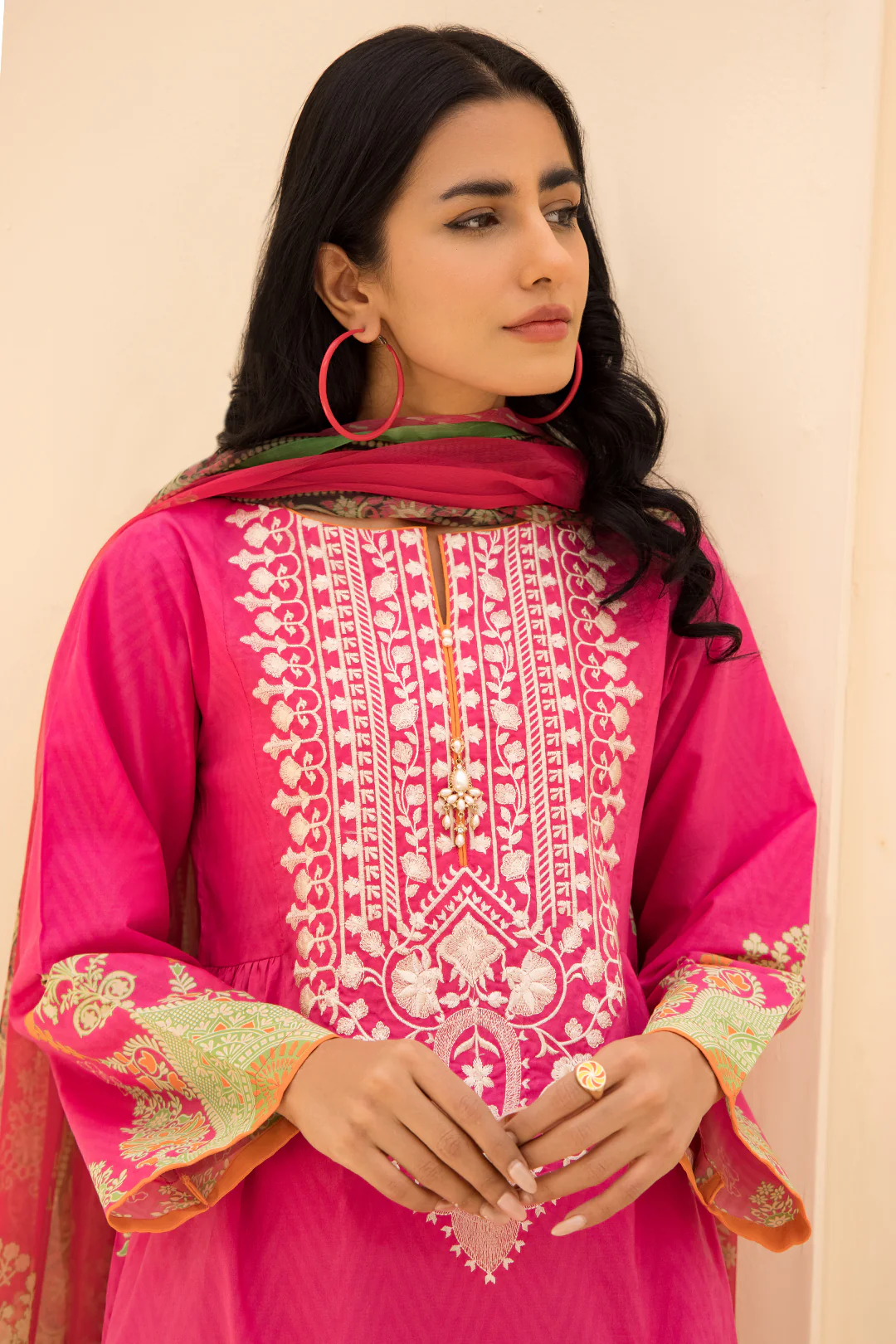 Embroidered Shirt Shalwar Dupatta - 0163 - Image 2
