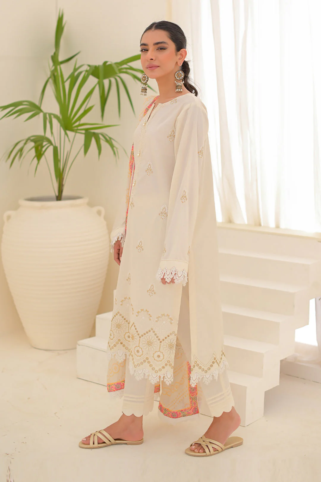 Embroidered Shirt Shalwar Dupatta - 0183 - Image 2