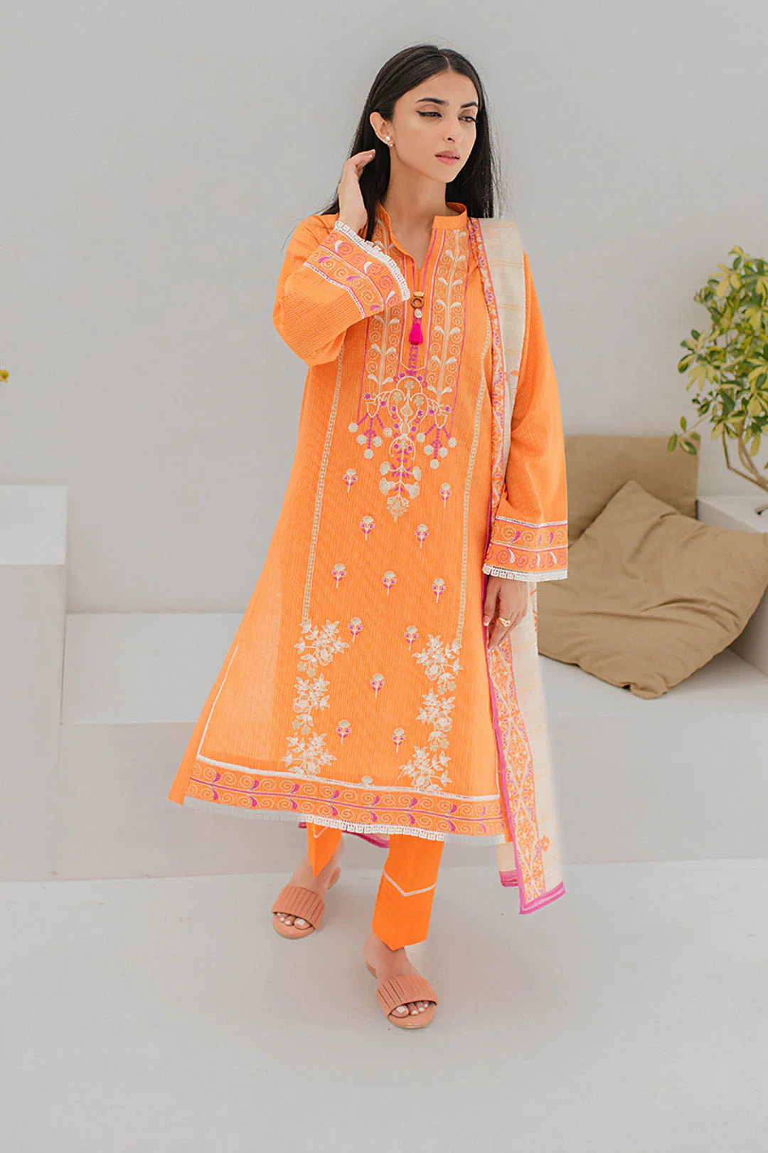 Embroidered Shirt Shalwar Dupatta - 0185 - Image 2