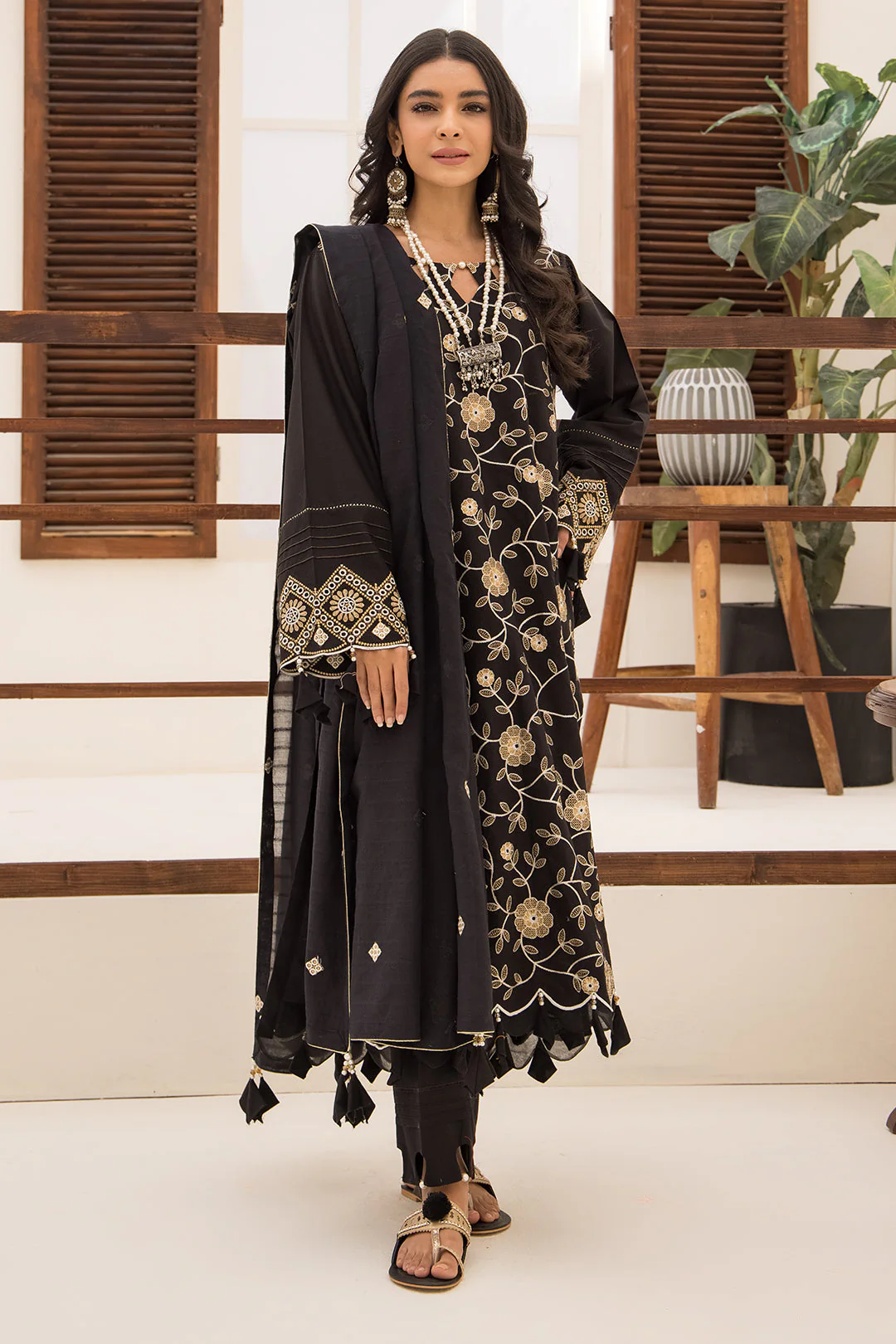 Embroidered Shirt Shalwar Dupatta - 0192 - Image 2