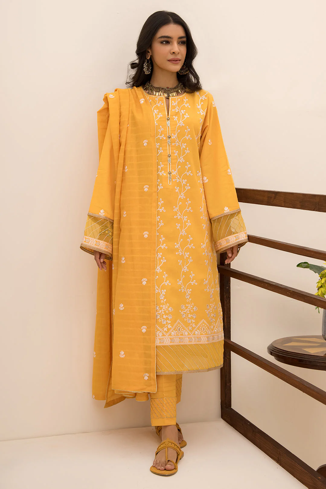 Embroidered Shirt Shalwar Dupatta - 0193 - Image 2