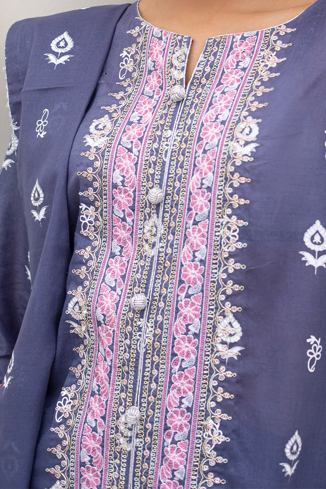 Embroidered Shirt Shalwar Dupatta - 0197 - Image 4