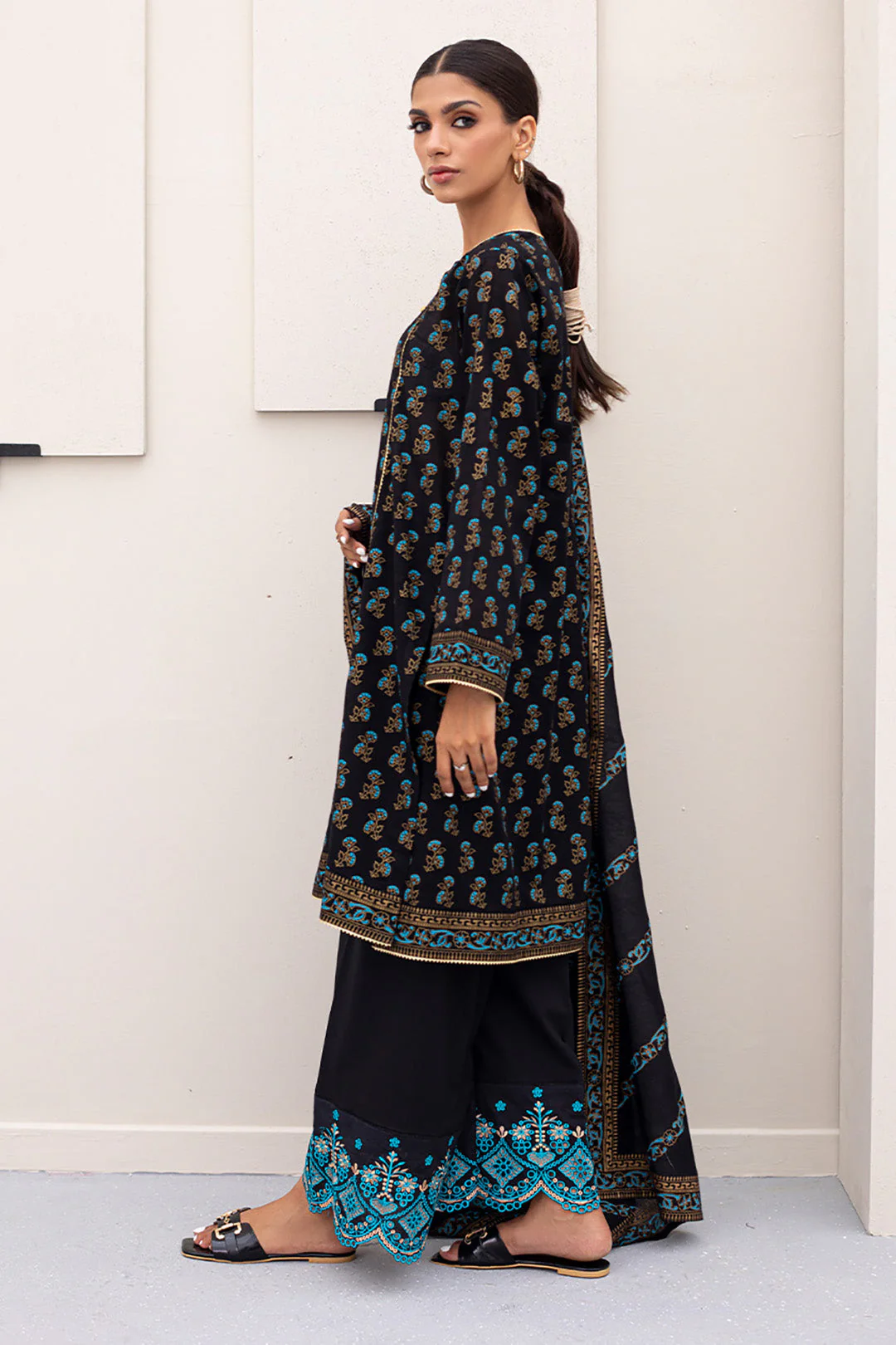 Embroidered Shirt Shalwar Dupatta - 0200 - Image 3