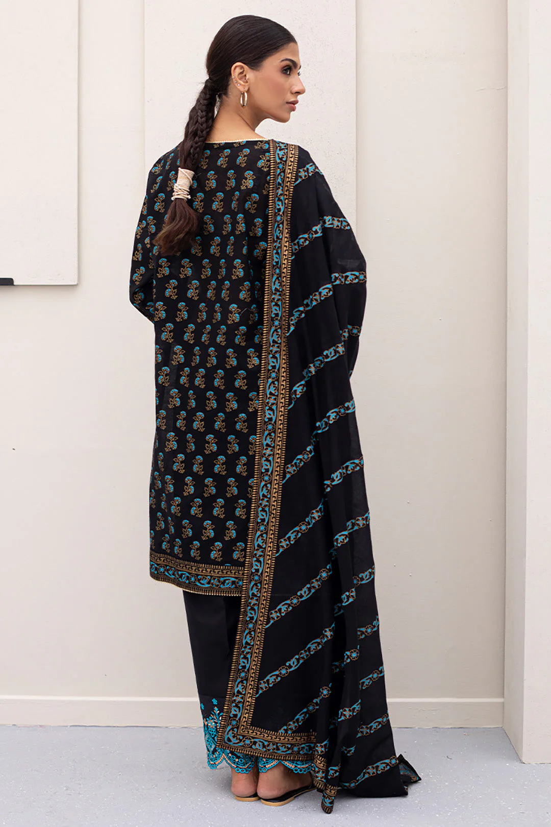 Embroidered Shirt Shalwar Dupatta - 0200 - Image 5