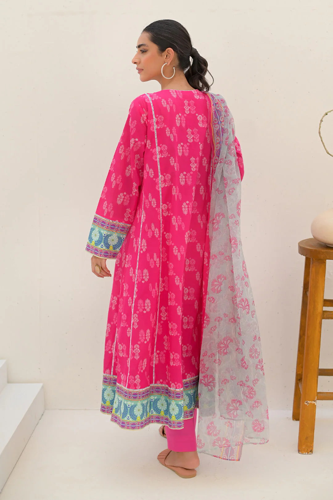 Embroidered Shirt Shalwar Dupatta - 0258 - Image 5