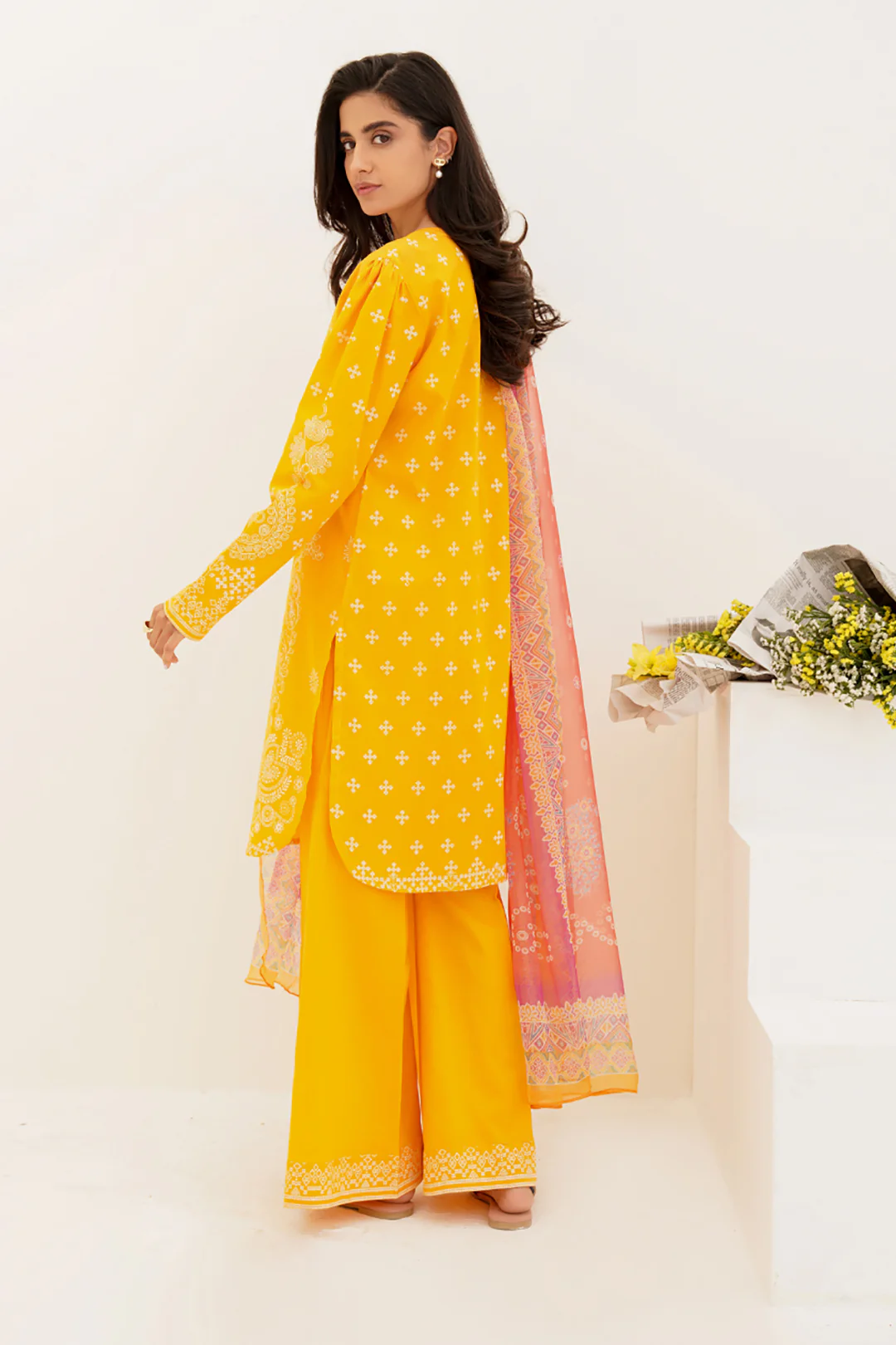 Embroidered Shirt Shalwar Dupatta - 0259 - Image 5