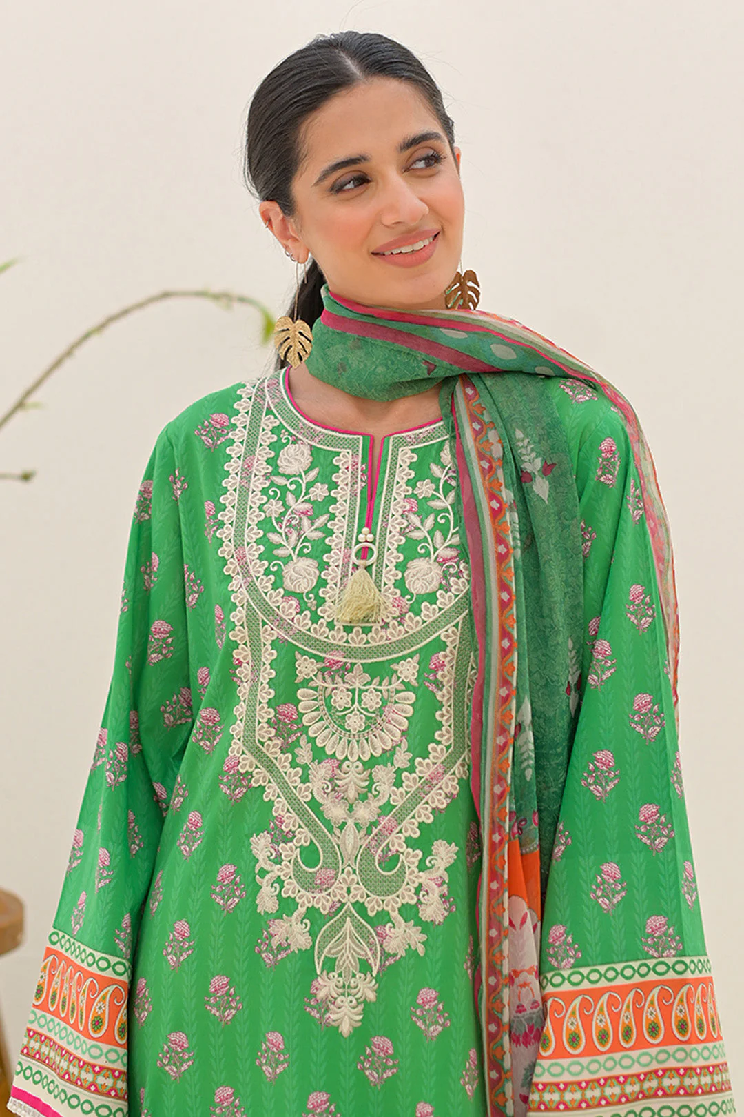 Embroidered Shirt Shalwar Dupatta - 0263 - Image 2