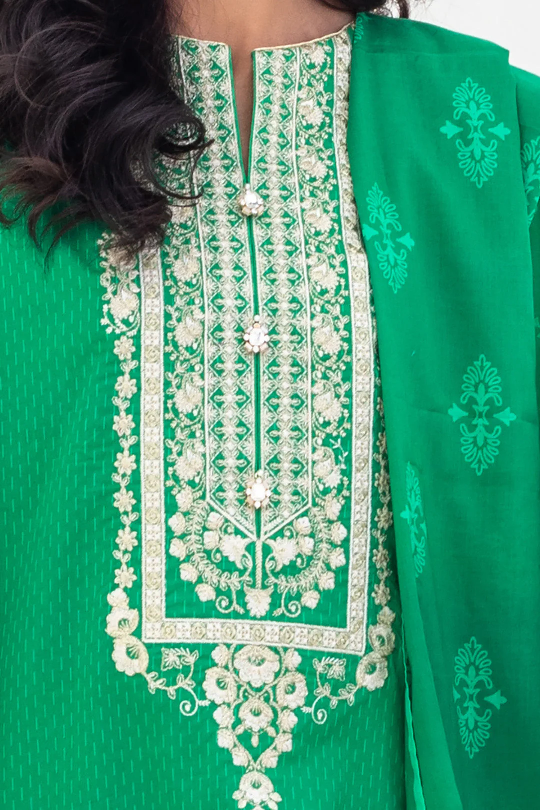 Embroidered Shirt Shalwar Dupatta - 0267 - Image 4
