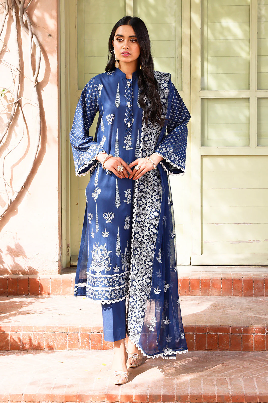 Embroidered Shirt Shalwar Dupatta - 0282 - Image 2
