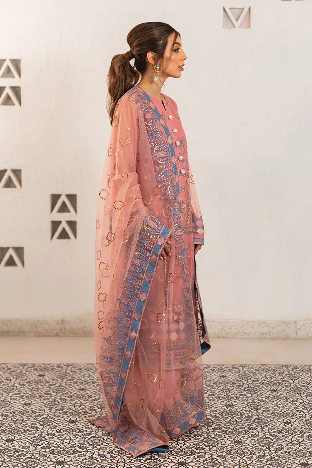 Embroidered Shirt Shalwar Dupatta - 0284 - Image 4