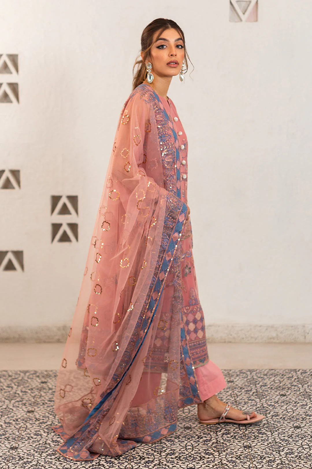 Embroidered Shirt Shalwar Dupatta - 0284 - Image 5