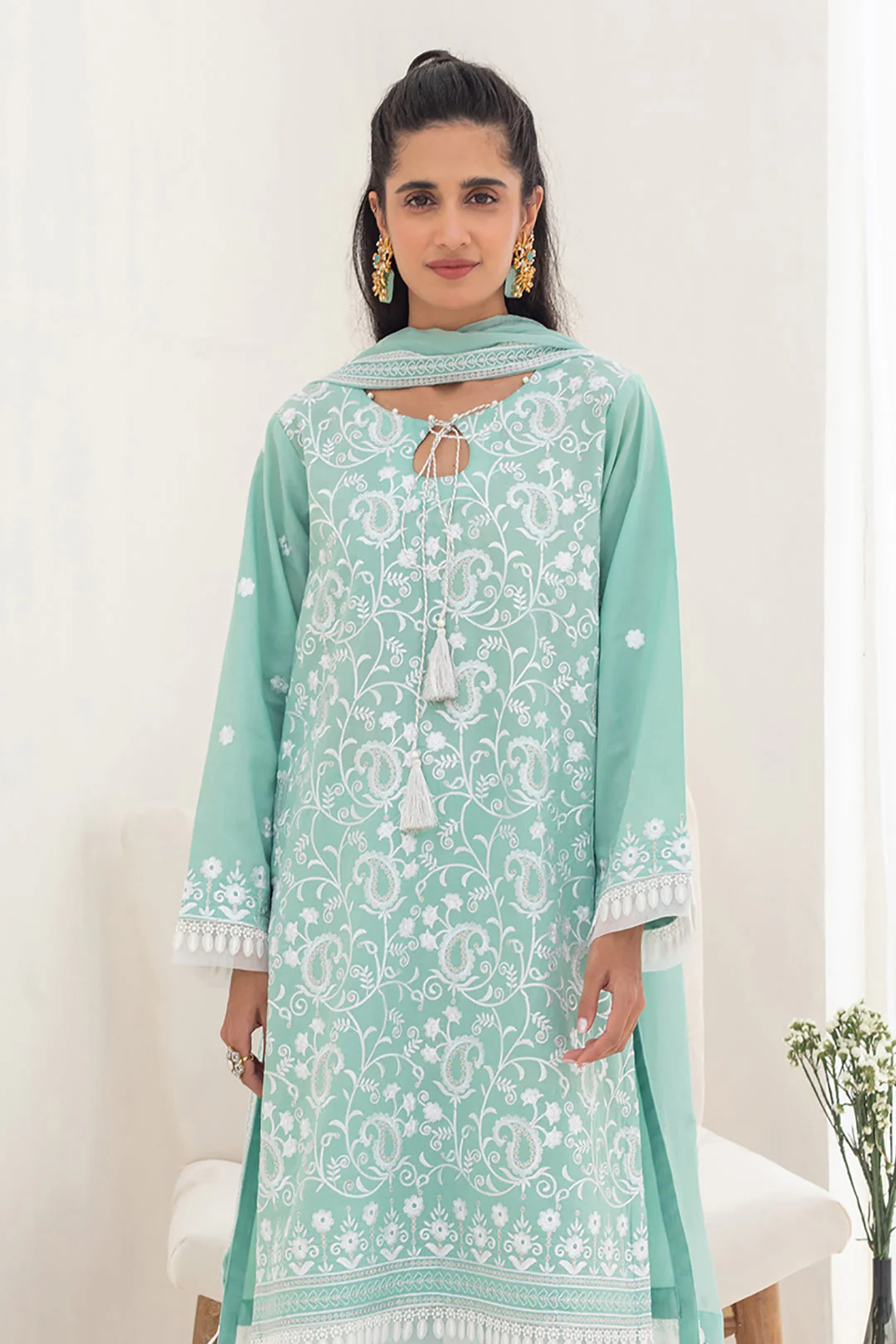 Embroidered Shirt Shalwar Dupatta - 0291 - Image 3