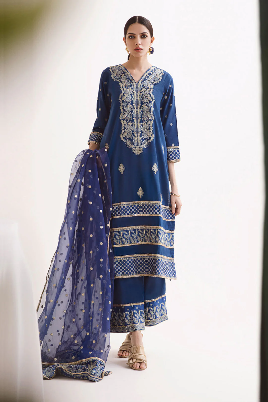 Embroidered Shirt Shalwar Dupatta - 0295 - Image 2