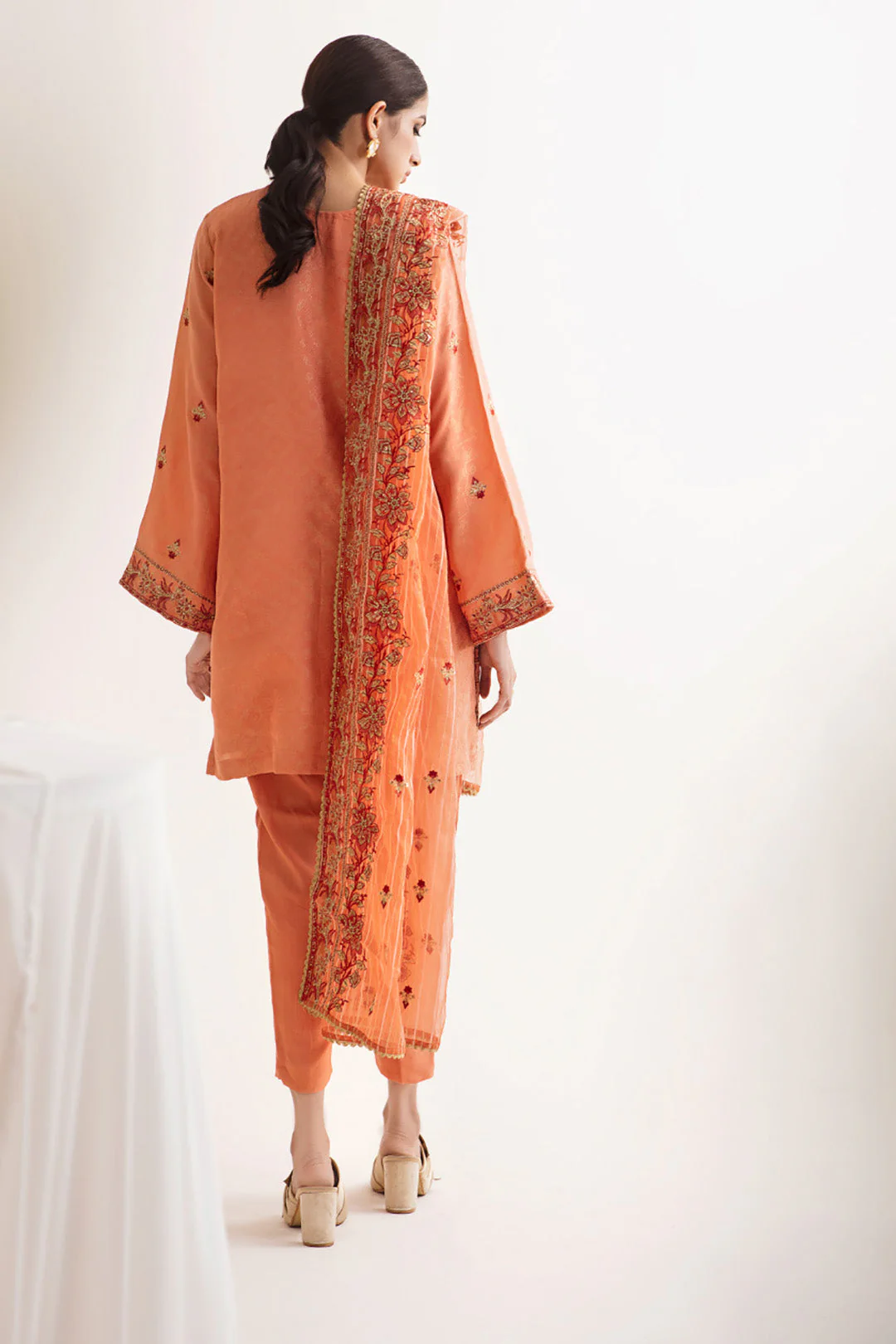 Embroidered Shirt Shalwar Dupatta - 0296 - Image 6