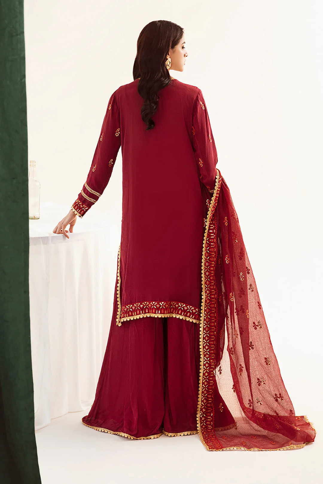Embroidered Shirt Shalwar Dupatta - 0297 - Image 6