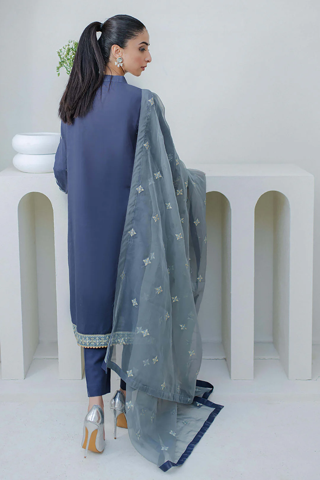 Embroidered Shirt Shalwar Dupatta - 0300 - Image 5