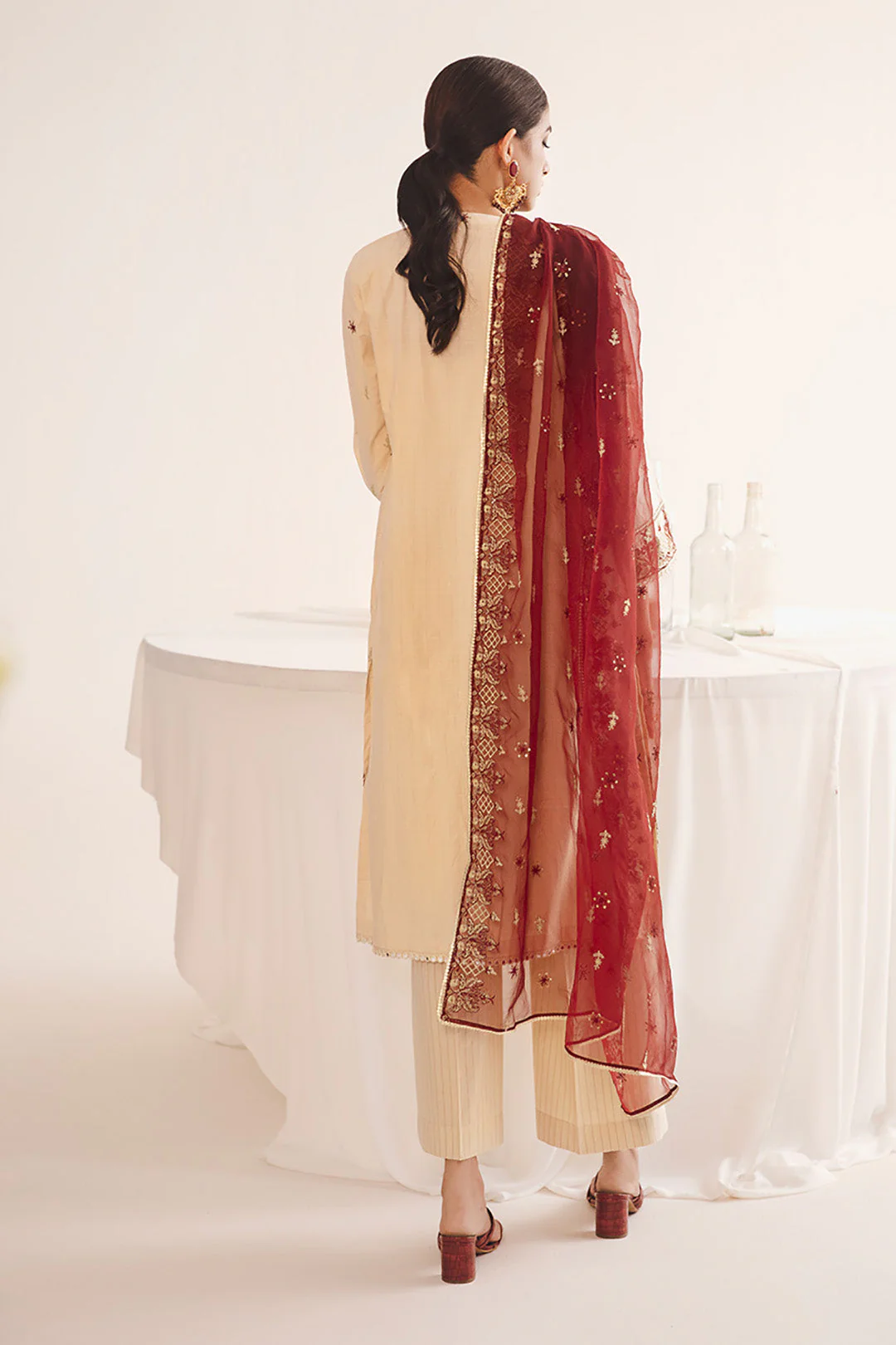 Embroidered Shirt Shalwar Dupatta - 0301 - Image 6