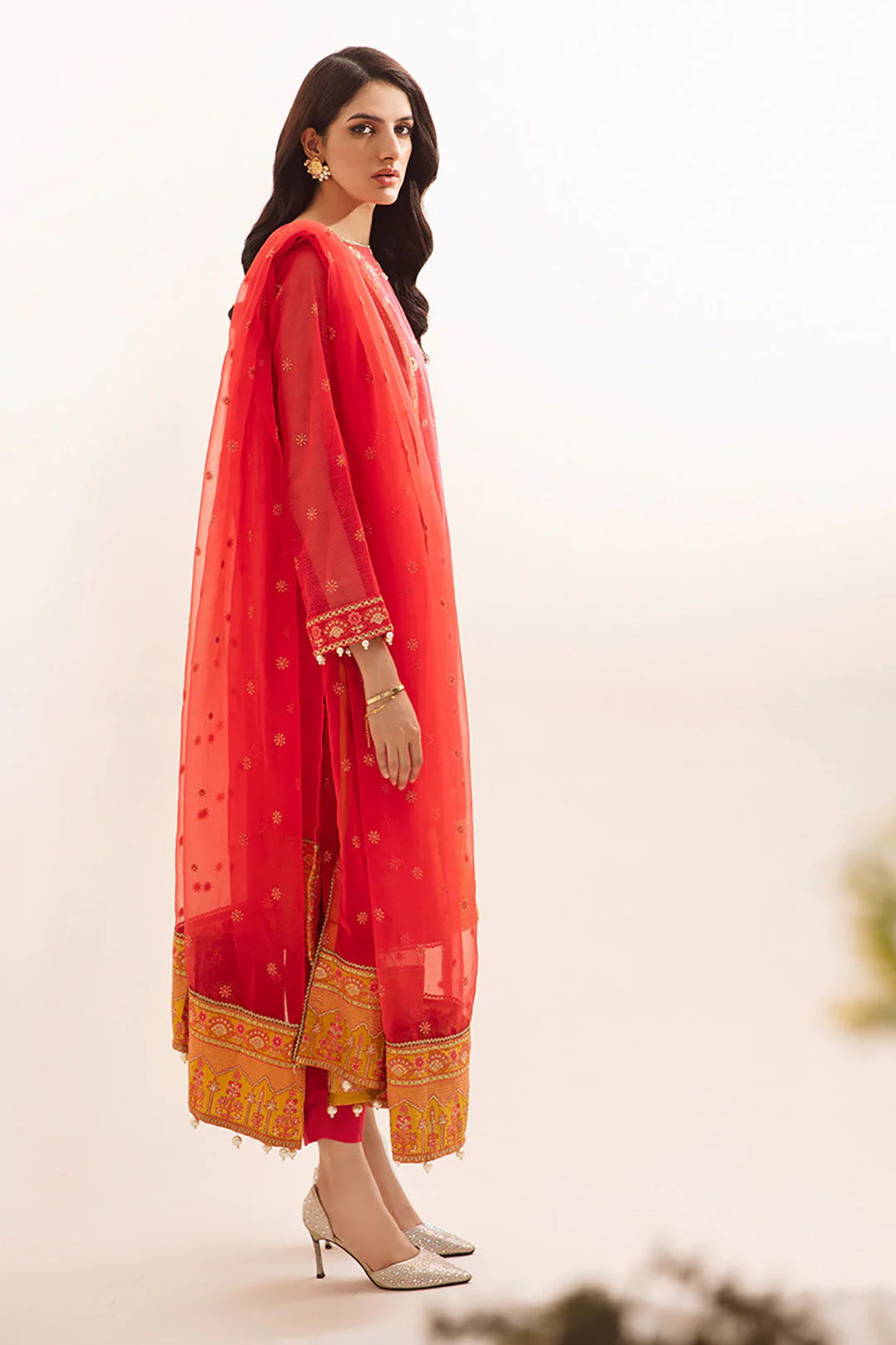 Embroidered Shirt Shalwar Dupatta - 0303 - Image 3