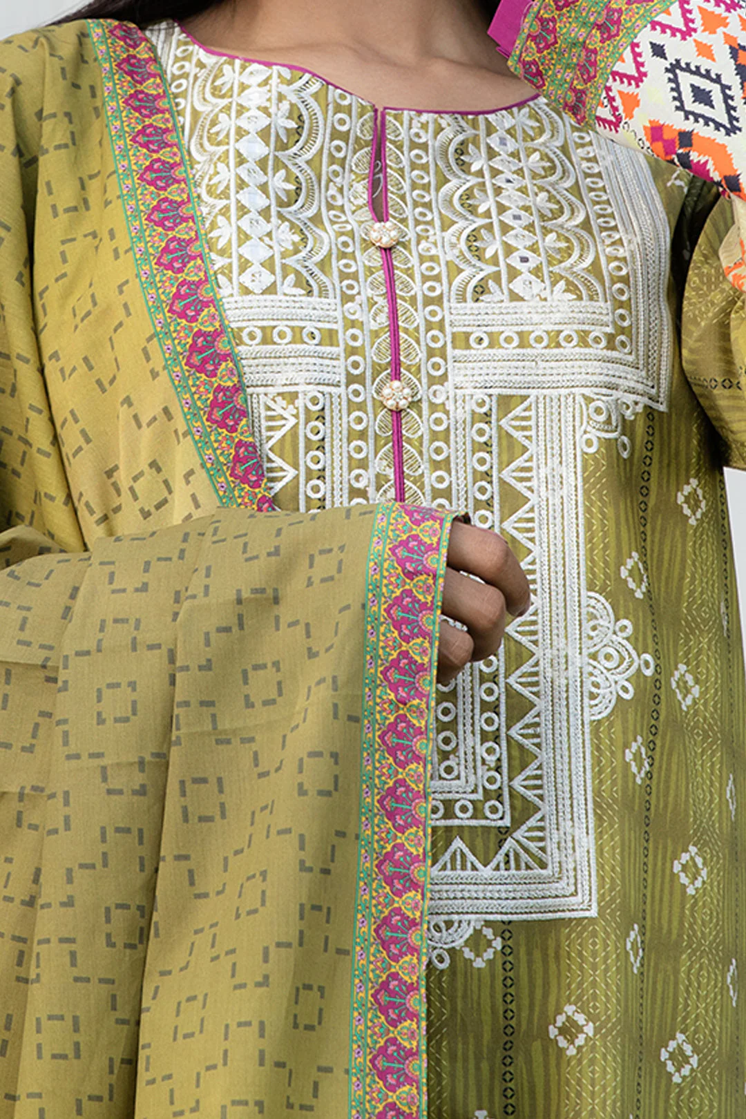 Embroidered Shirt Shalwar Dupatta - 0317 - Image 4