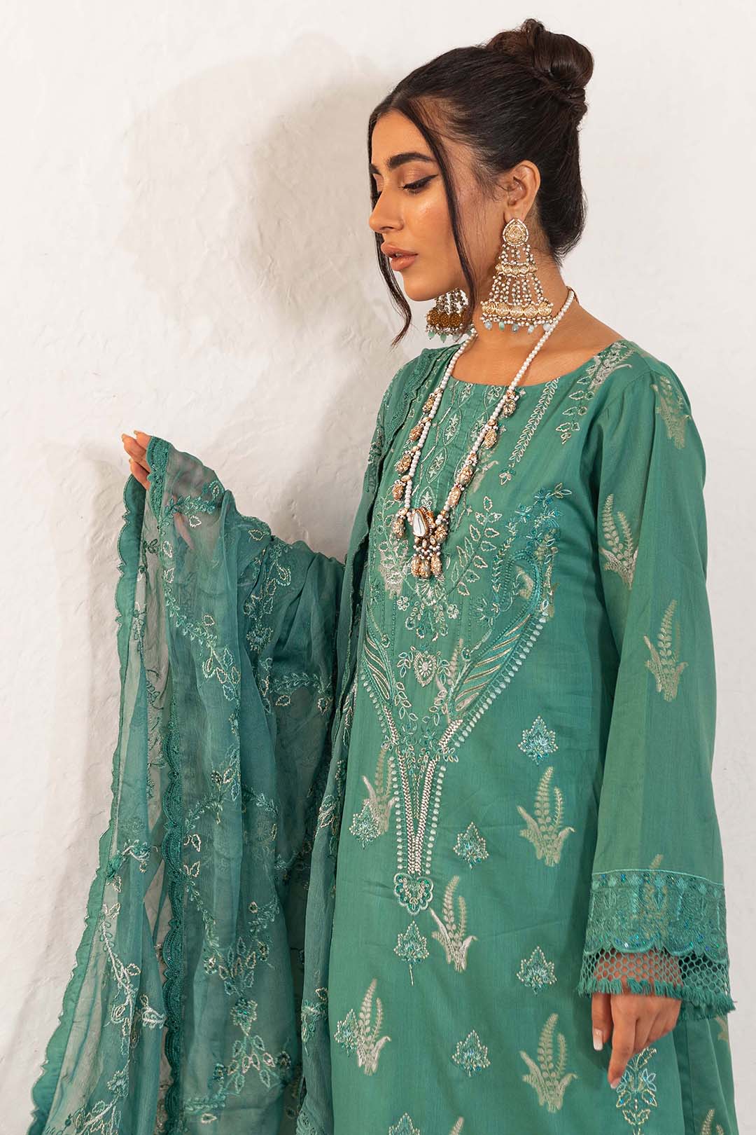 Embroidered Shirt Shalwar Dupatta - 0318 - Image 6