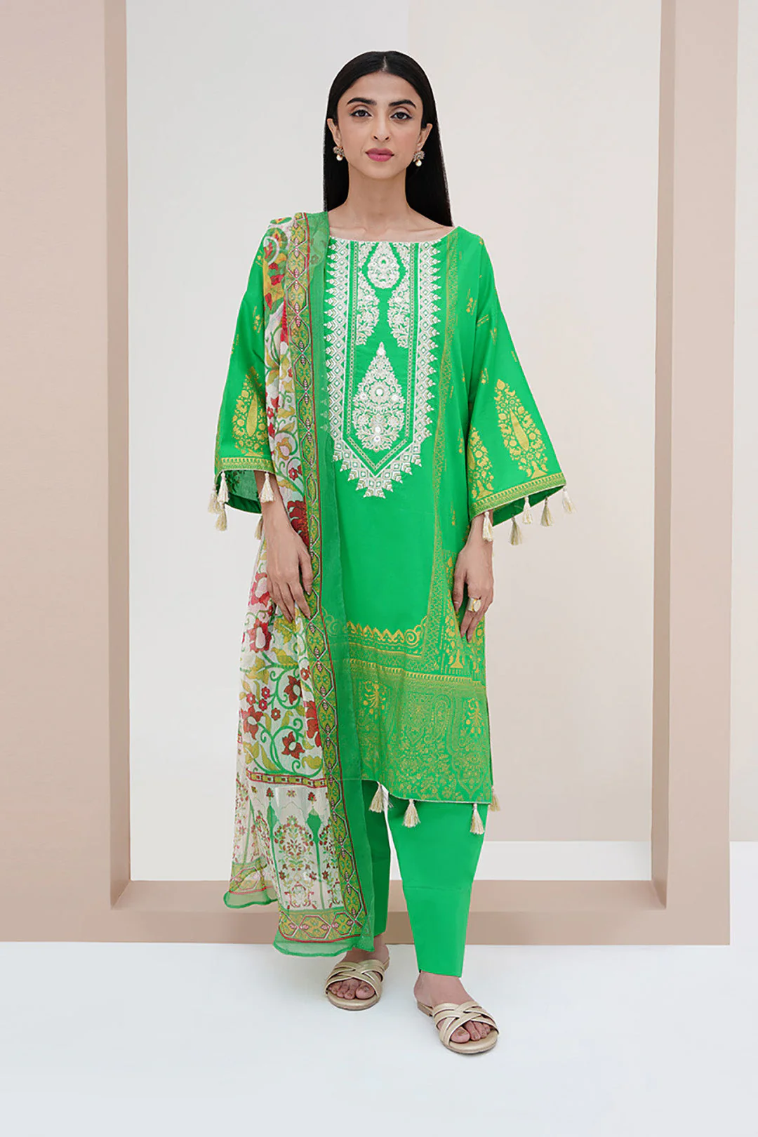 Embroidered Shirt Shalwar Dupatta - 0349 - Image 3
