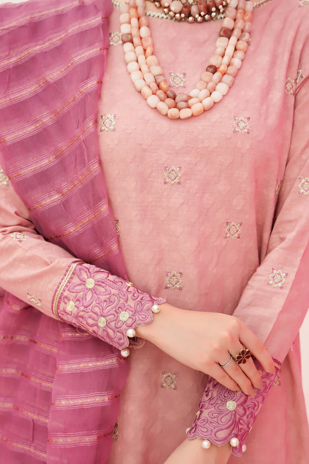 Embroidered Shirt Shalwar Dupatta - 0352 - Image 4