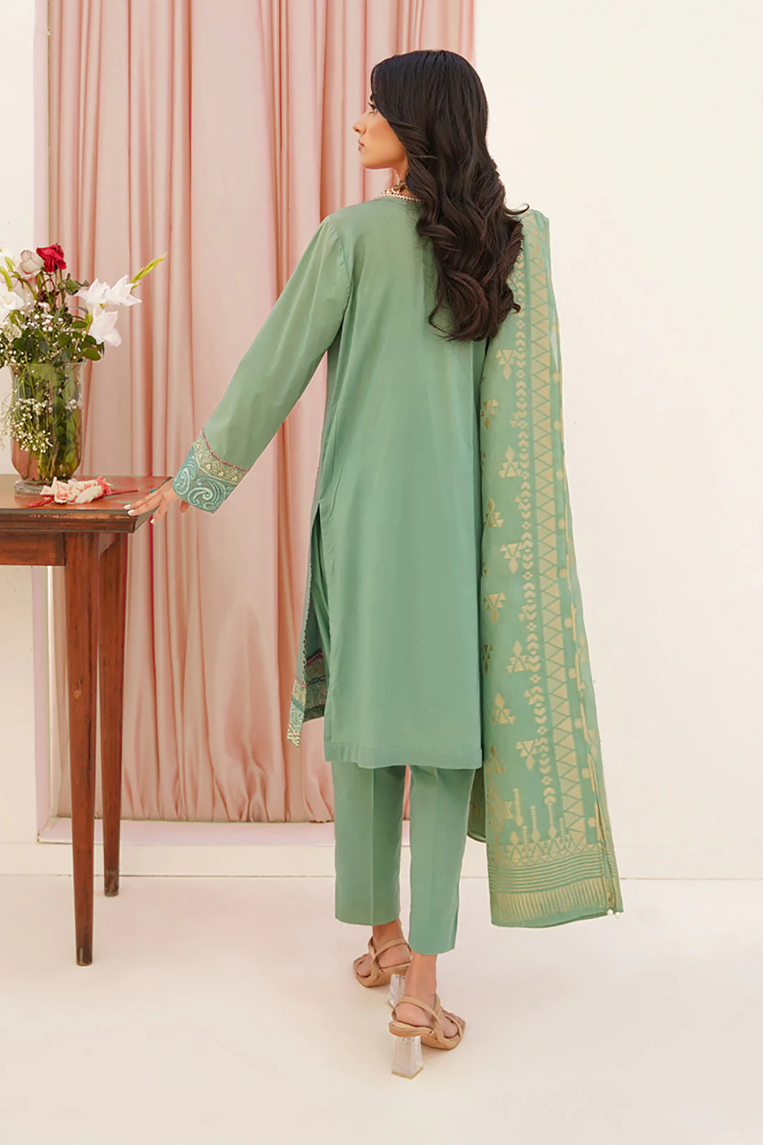 Embroidered Shirt Shalwar Dupatta - 0353 - Image 7