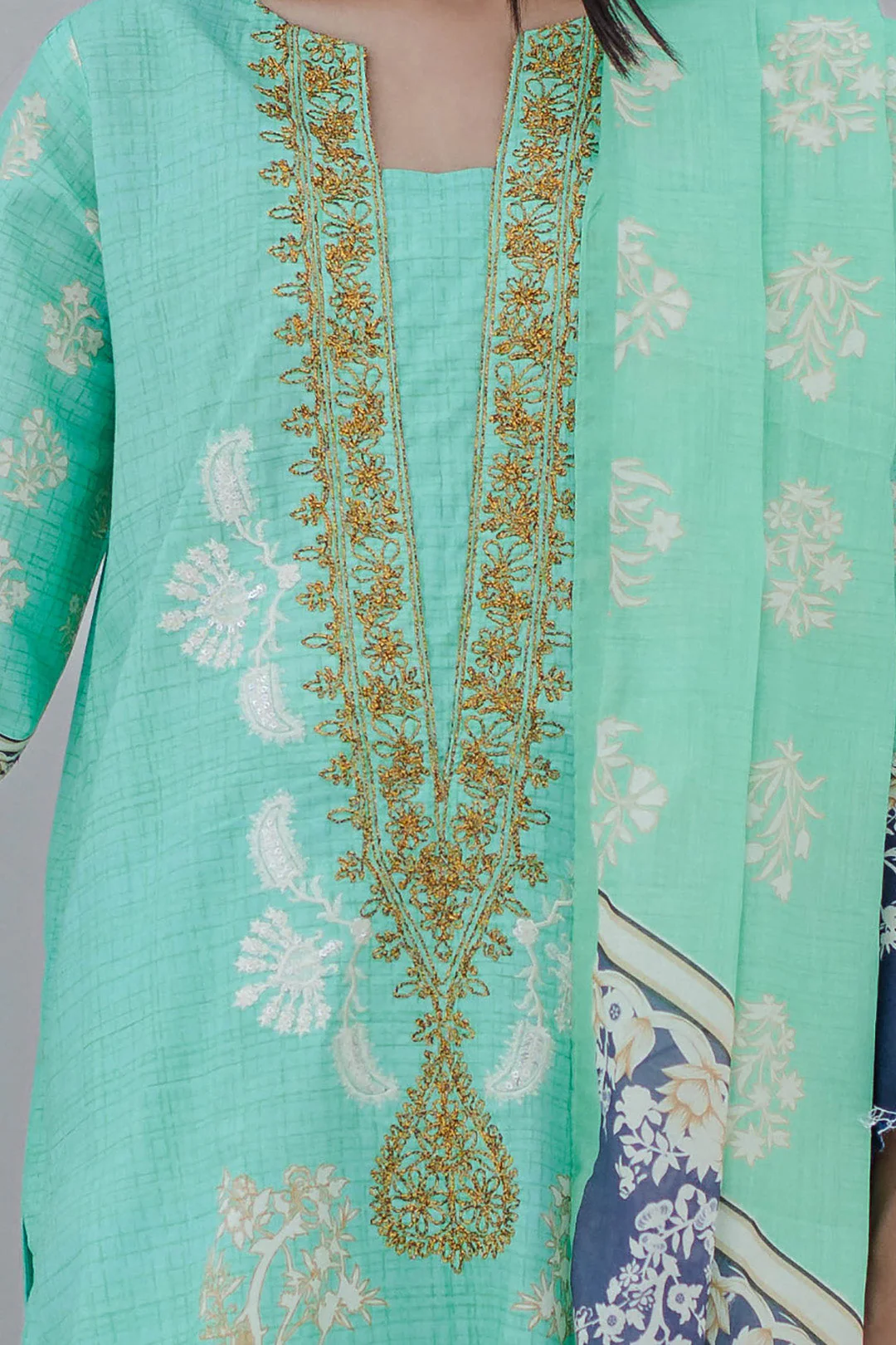 Embroidered Shirt Shalwar Dupatta - 0356 - Image 4