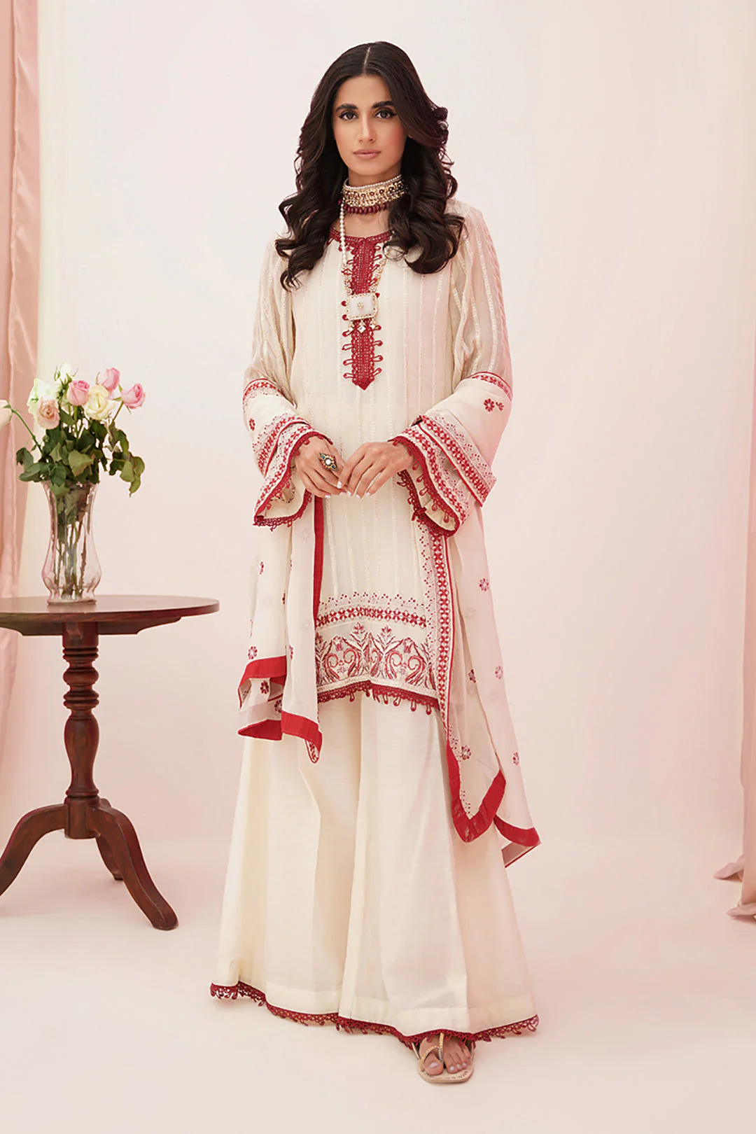 Embroidered Shirt Shalwar Dupatta - 0363 - Image 2