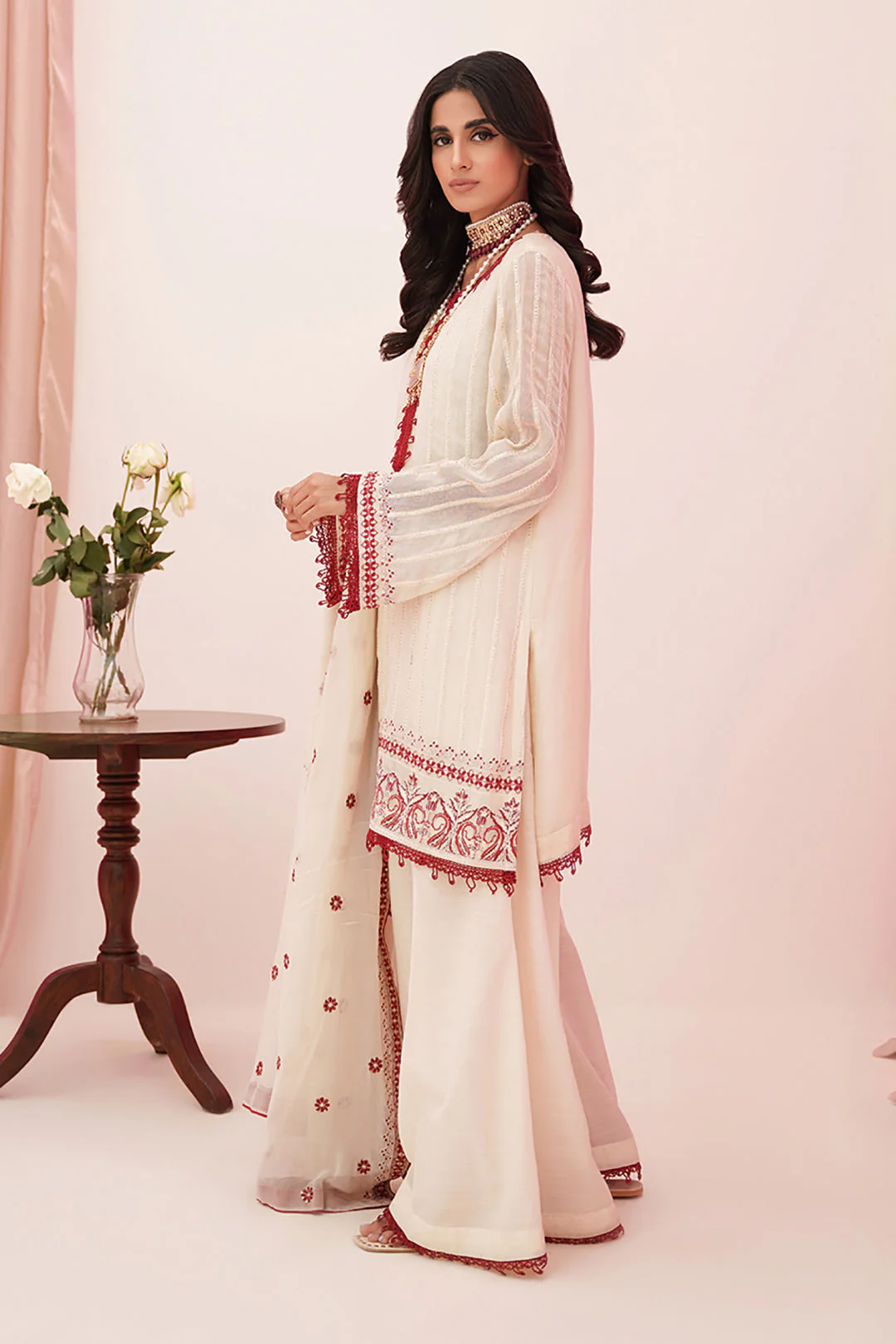 Embroidered Shirt Shalwar Dupatta - 0363 - Image 6