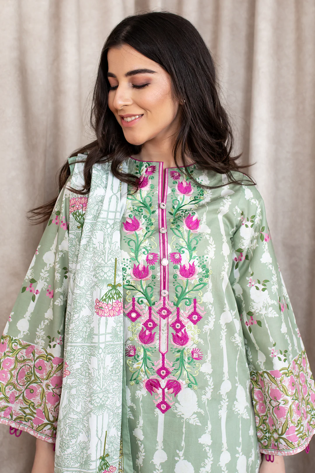 Embroidered Shirt Shalwar Dupatta - 0364 - Image 2