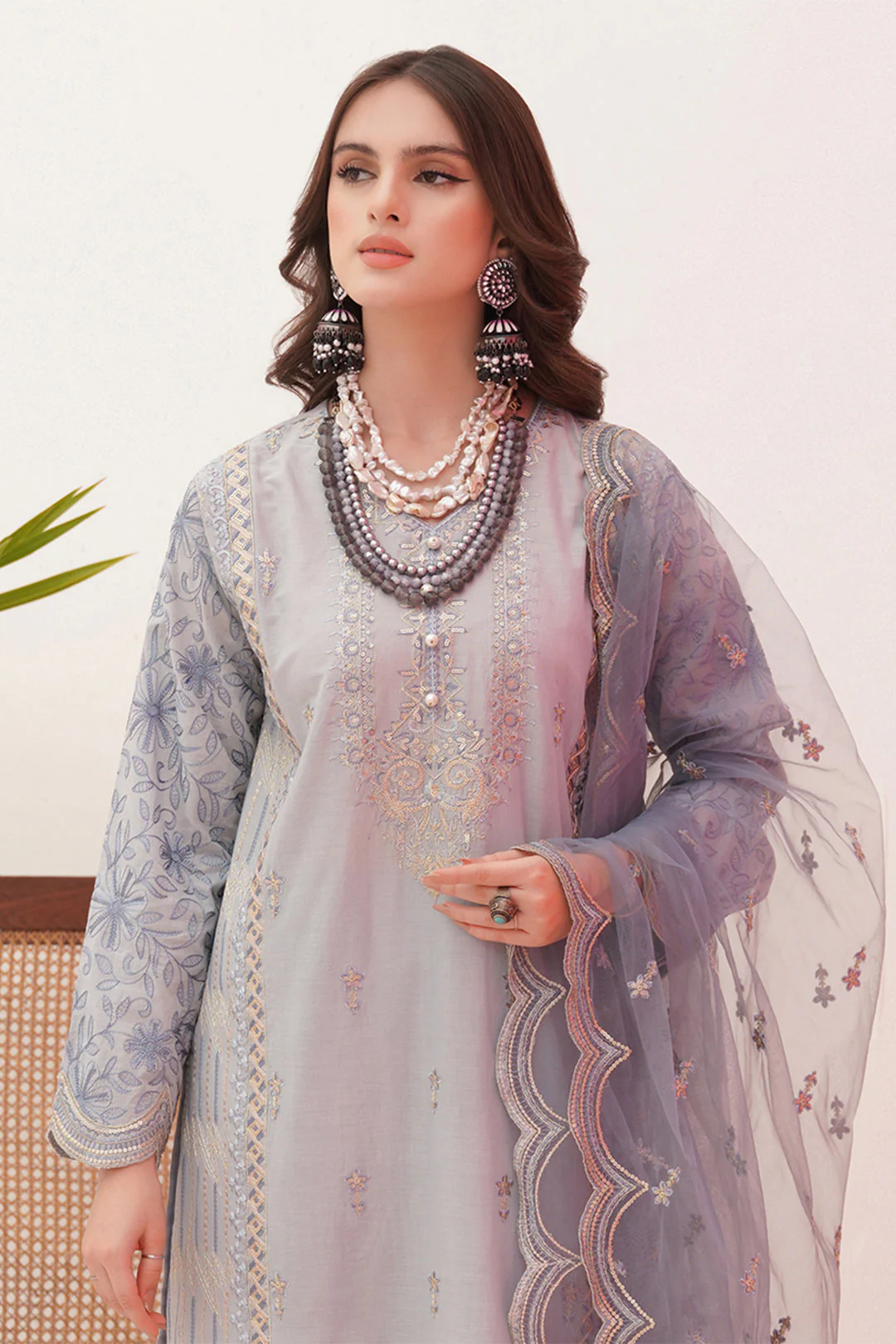 Embroidered Shirt Shalwar Dupatta - 0364